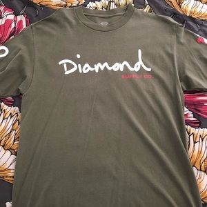 Diamond Original Print Olive Color T Shirt